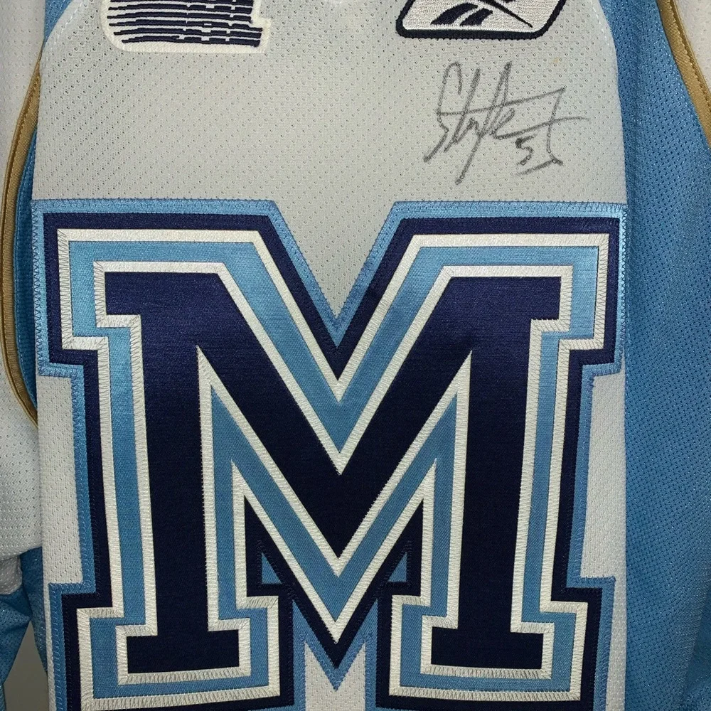 GAME WORN  Stuart Percy Mississauga St. Michael’s Majors OHL Jersey Size 56 Auto - Picture 10 of 10
